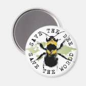 Rett die Biene...Rett die Welt! Kühlschrankmagnet (Vorderseite/Rückseite)