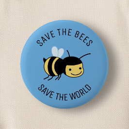 Rett die Bienen, Happy Little Bee on Blue Button