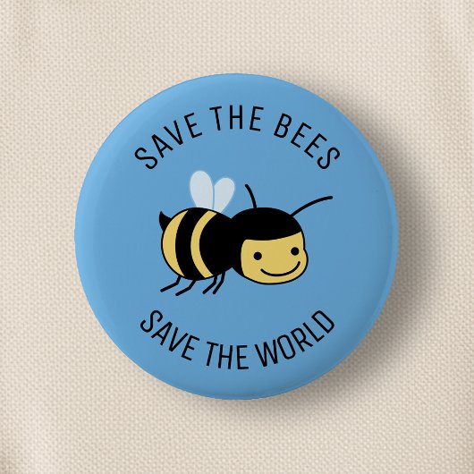 Rett die Bienen, Happy Little Bee on Blue Button
