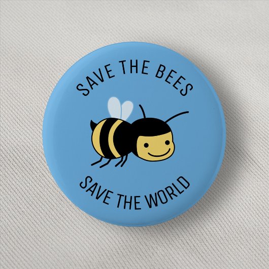 Rett die Bienen, Happy Little Bee on Blue Button