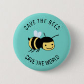 Rett die Bienen, Happy Little Bee on Green Button (Vorderseite)