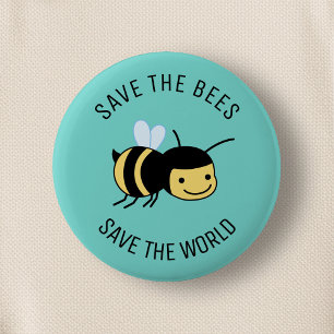 Rett die Bienen, Happy Little Bee on Green Button