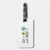 Rett die Bienen, Pflanze mehr Bäume! Gepäckanhänger (Rückseite vertikal)