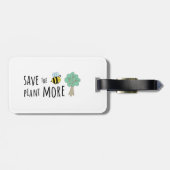 Rett die Bienen, Pflanze mehr Bäume! Gepäckanhänger (Rückseite horizontal)