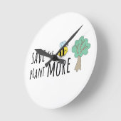 Rett die Bienen, Pflanze mehr Bäume! Runde Wanduhr (Winkel)