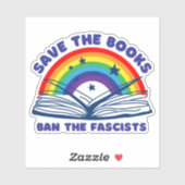 Rett die Bücher, die die Faschisten gegen Zensur v Aufkleber (Blatt)