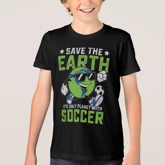 Rett die Erde, es ist nur Planet mit Fußball Tri-Blend Shirt (Vorderseite)