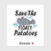 Rett die Floaty Potato / Funny Manate Aufkleber (Blatt)