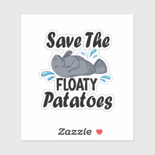 Rett die Floaty Potato / Funny Manate Aufkleber (Blatt)