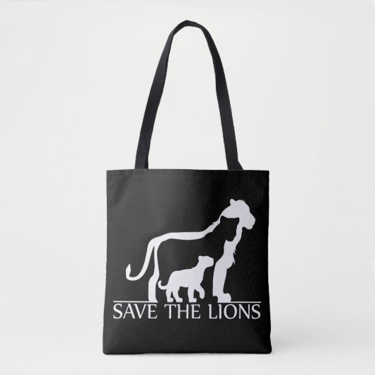Rett die Löwen (weiß) Tasche (Vorderseite)