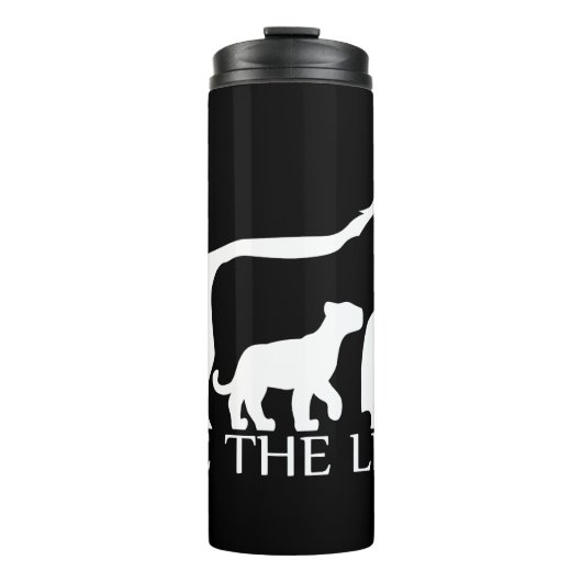 Rett die Löwen (weiß) Thermosbecher (Vorderseite)