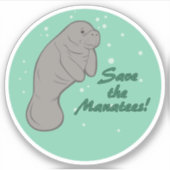 Rett die Manatees! Aufkleber (Vorderseite)