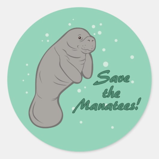Rett die Manatees! Runder Aufkleber (Vorderseite)