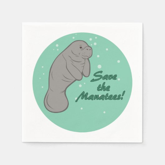 Rett die Manatees! Serviette (Vorderseite)