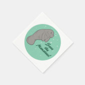Rett die Manatees! Serviette (Ecke)