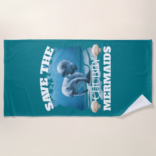 Rett die Manateure der Chubby-Mermaids Strandtuch (Vorderseite)