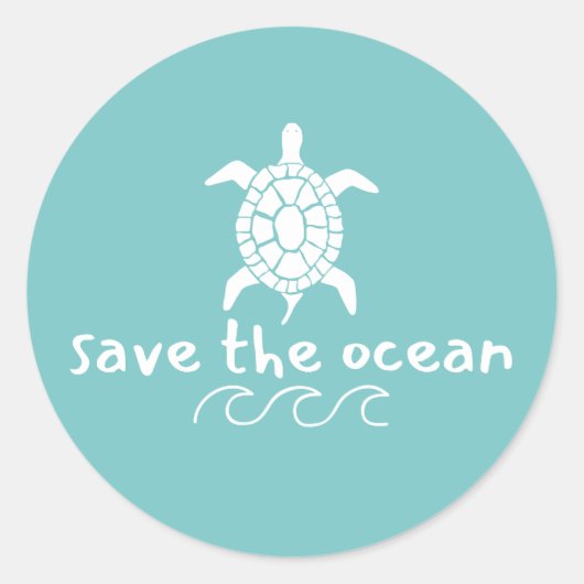 rett die Meeresschildkröte. Aufkleber & Etikette (Vorderseite)