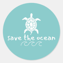 rett die Meeresschildkröte. Aufkleber & Etikette