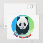 Rett die Pandas. Panda Bear Postkarte (Vorne/Hinten)