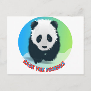 Rett die Pandas. Panda Bear Postkarte