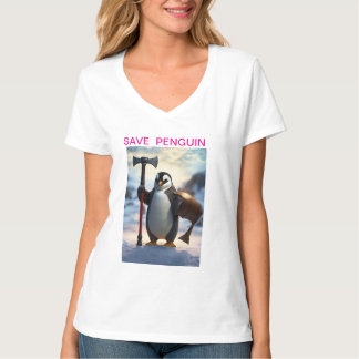 "Rett die Pinguine: Öko-freundlicher T - Shirt" T-Shirt