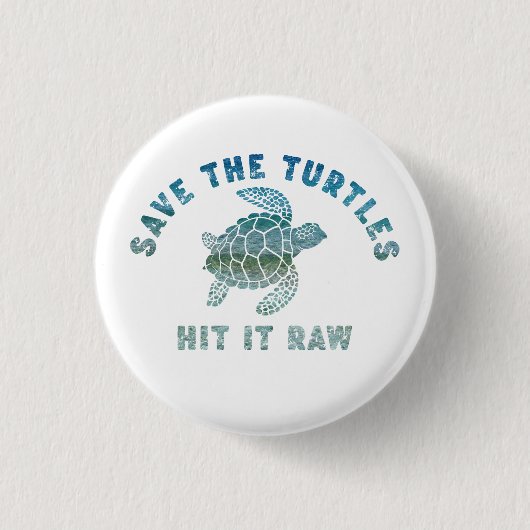 Rett die Schildkröten auf es roh Button (Vorderseite)