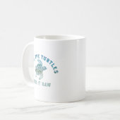 Rett die Schildkröten auf es roh Kaffeetasse (Vorderseite Links)