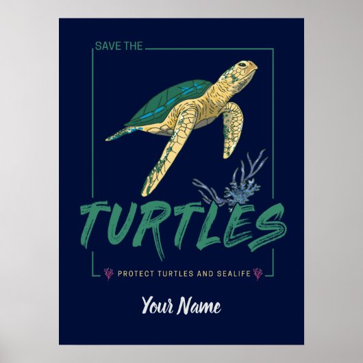 Rett die Schildkröten für Mädchen, die nur Lieben  Poster (Vorne)