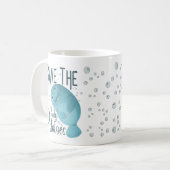 Rett die schwimmenden Kartoffeln lustige Manatee T Kaffeetasse (Vorderseite Links)