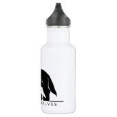 Rett die Wölfe (weiß ver.) Edelstahlflasche (Rechts)