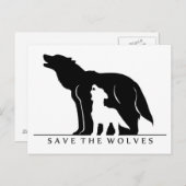 Rett die Wölfe (weiß ver.) Postkarte (Vorne/Hinten)