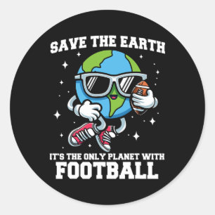 Rett Earth Footll Design - Funny Earth Day Sports Runder Aufkleber