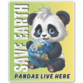 RETT EARTH Pandas live hier - Earth Day Sticker (Vorderseite)