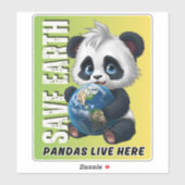 RETT EARTH Pandas live hier - Earth Day Sticker (Blatt)