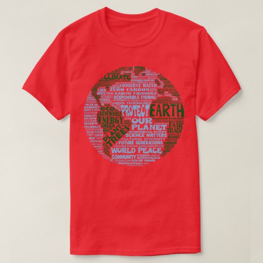 Rett Earth Protect Earth Word Cloud T-Shirt (Design vorne)