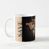 Rett Earth World Map Leder historisch global Kaffeetasse (Links)