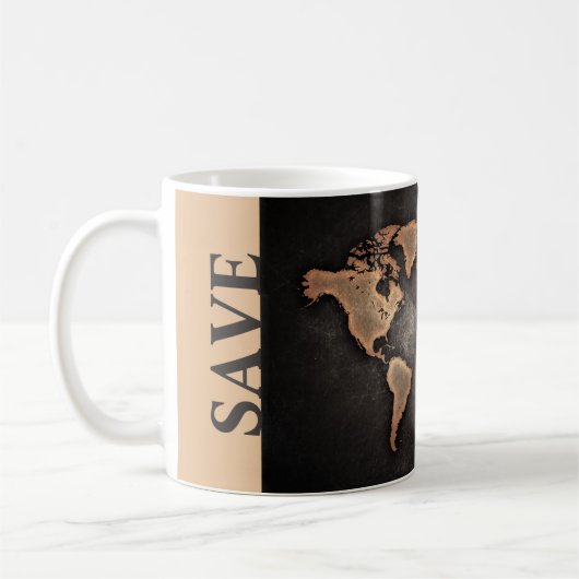 Rett Earth World Map Leder historisch global Kaffeetasse (Links)