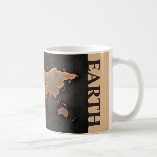 Rett Earth World Map Leder historisch global Kaffeetasse (Rechts)