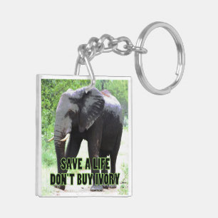 Rett ein Elefantenleben, kaufe nicht Elfenbein Schlüsselanhänger