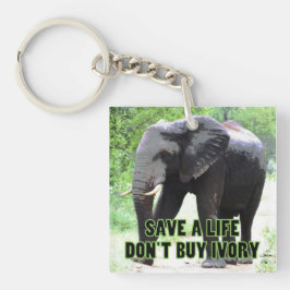 Rett ein Elefantenleben, kaufe nicht Elfenbein Schlüsselanhänger