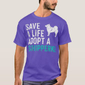 Rett ein Leben adoptier einer Hundesrettung Schipp T-Shirt (Vorderseite)