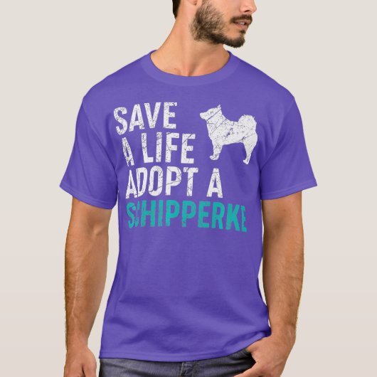 Rett ein Leben adoptier einer Hundesrettung Schipp T-Shirt (Vorderseite)