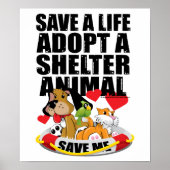 Rett ein Leben Adoptiere ein Unterschlupf Poster (Vorne)