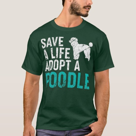 Rett ein Leben adoptiere einen Hunderettungspoodle T-Shirt (Vorderseite)