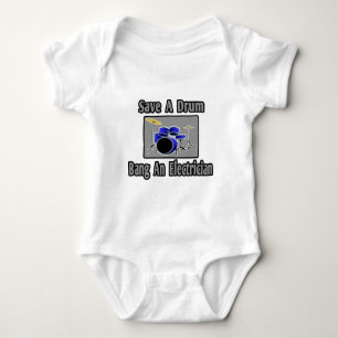Rett ein Trommelfell.. Bang an Electrician Baby Strampler