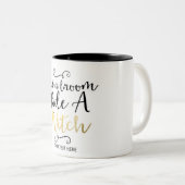 Rett eine Besenfahrt mit Hexentypo Halloween Zweifarbige Tasse (VorderseiteRechts)