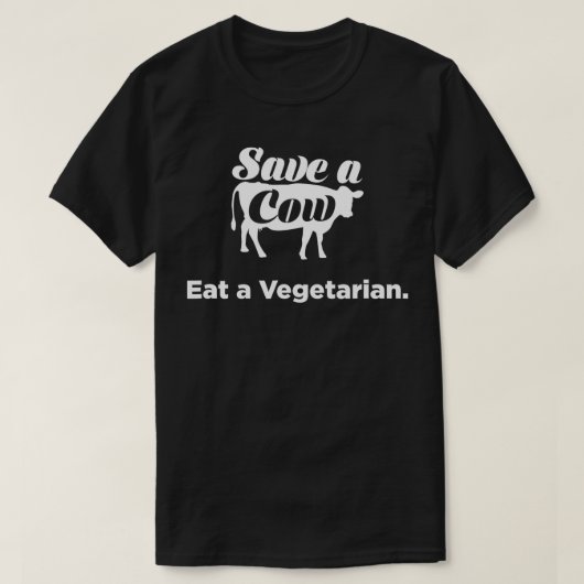 Rett eine Kuh, iss eine vegetarische lustig T-Shirt (Design vorne)