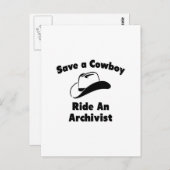 Rett einen Cowboy .. Ride an Archivist Postkarte (Vorne/Hinten)