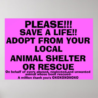 RETT EINEN LIFE-ADOPTIER! POSTER