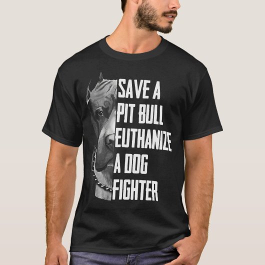 Rett einen Pitbull Euthanize einen Hundekämpfer T-Shirt (Vorderseite)